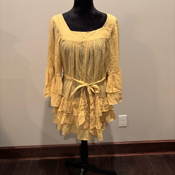 NWT Free People Gretta Mini Dress in Snd/Sable, XS, Wedding Guest Summer Party - Picture 2 of 15